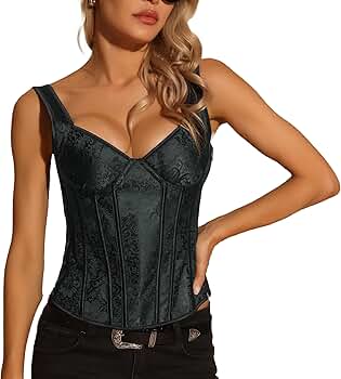 トップス Vintage bustier lace black blouse top Womens Bustier Corset Black Lace Boned Top - Retro Palace